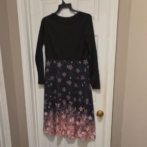 Floral Black and Pink  Dress